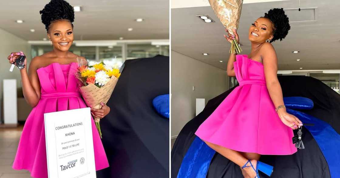 A young businesswoman is thrilled about bagging her first whip, which will help her run her various businesses A young businesswoman is thrilled about bagging her first whip, which will help her run her various businesses