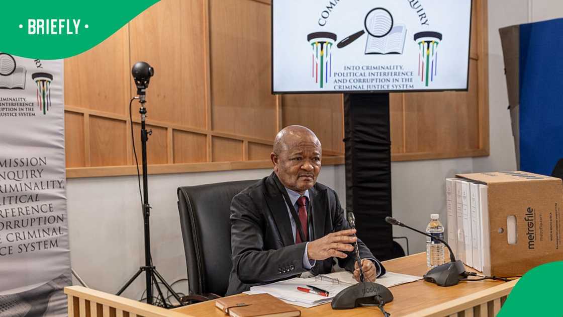 Former Minister of Police Senzo Mchunu testifies at the Madlanga Commission of Inquiry in Pretoria on December 2, 2025. The Madlanga Commission is a public inquiry, established in July 2025 by South African President Cyril Ramaphosa