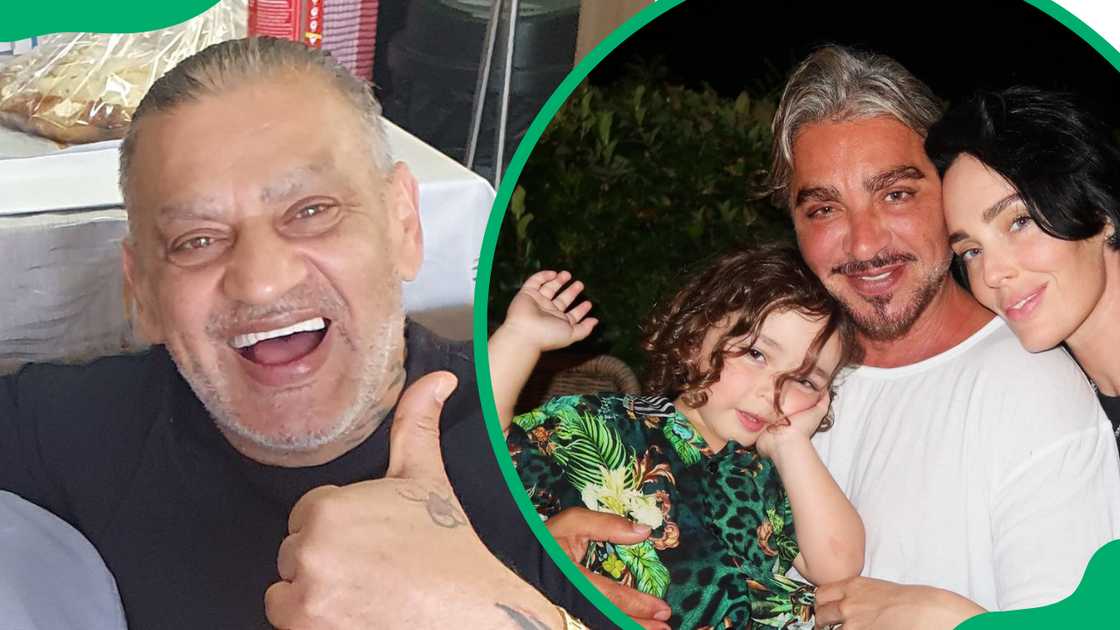 Sam Ibrahim (L). John Ibrahim with his family (R)