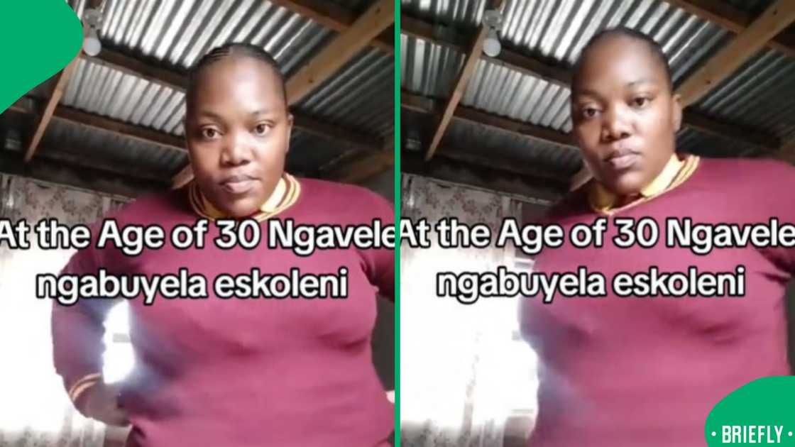 The screenshot on the right captured Londiwe, revealing that she's going back to school at the age of 30