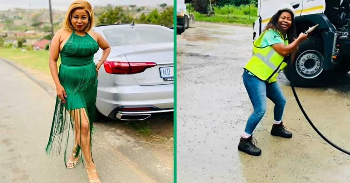 A lady took to TikTok to showcase a video of a lady gushing over her. A lady took to TikTok to showcase a video of a lady gushing over her.