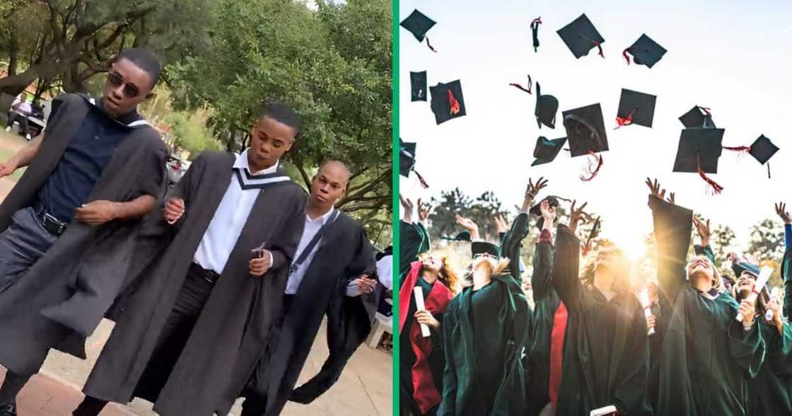A group of graduates took to TikTok to celebrate their achievements with Tshwala Bami dance moves. A group of graduates took to TikTok to celebrate their achievements with Tshwala Bami dance moves.