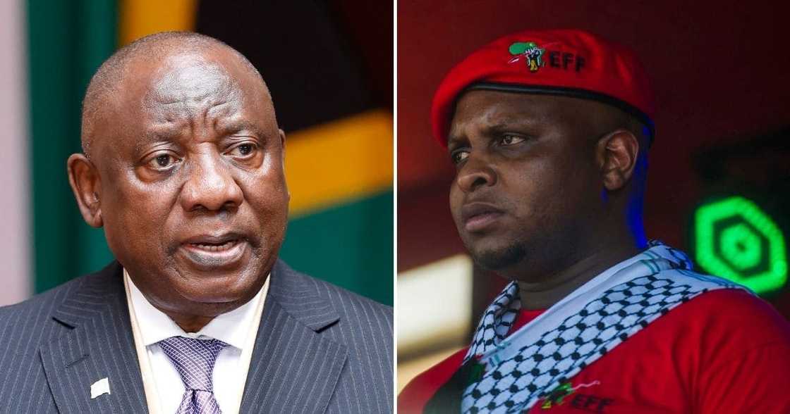 Cyril Ramaphosa & Floyd Shivambu Cyril Ramaphosa & Floyd Shivambu