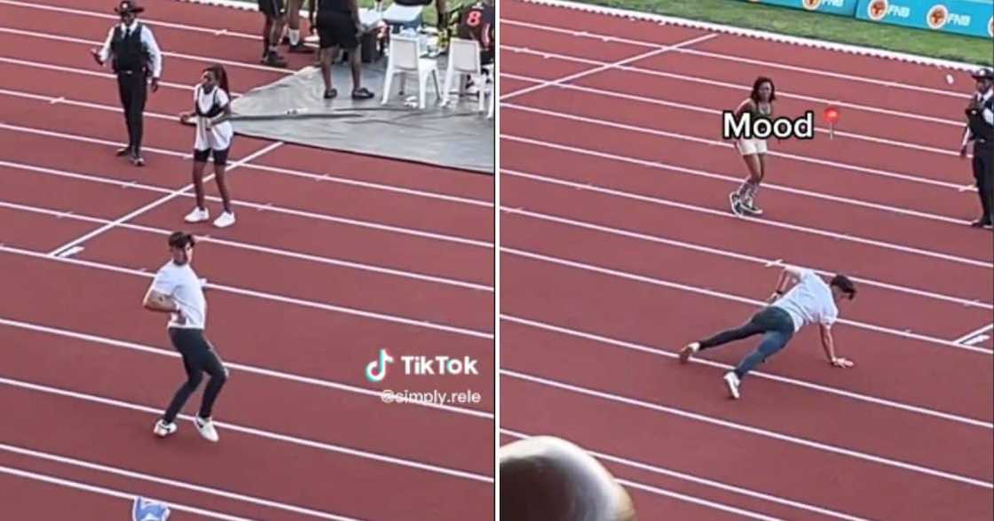 White boy moonwalks at UJ rugby match White boy moonwalks at UJ rugby match