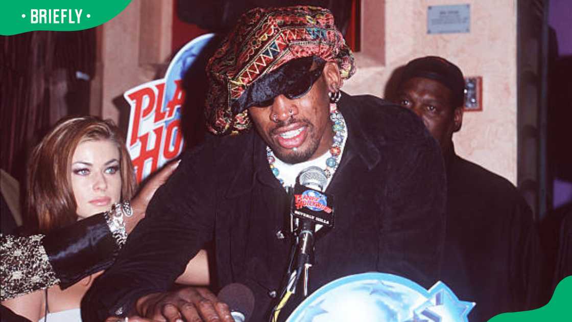 Dennis Rodman & Carmen Electra during Dennis Rodman Press Conference Dennis Rodman & Carmen Electra during Dennis Rodman Press Conference