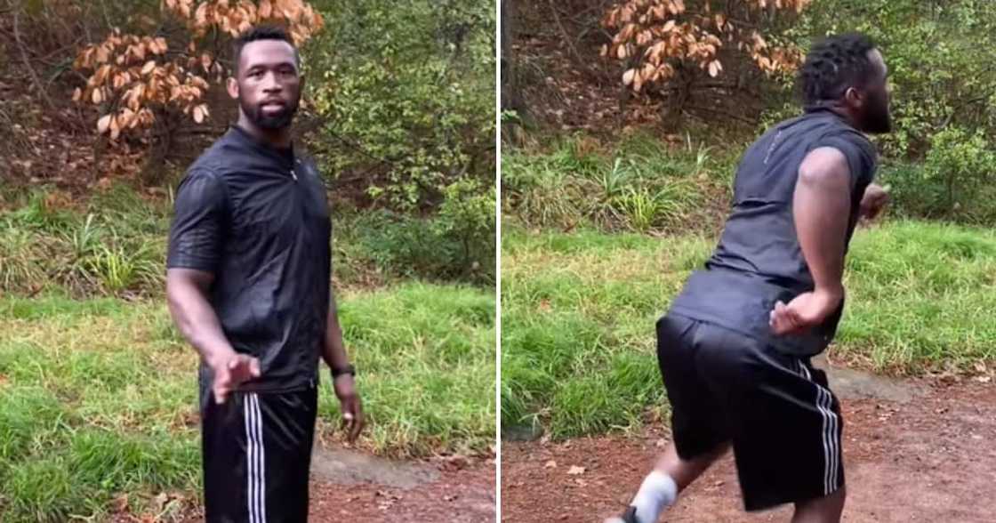 Siya Kolisi got caught on camera dancing by his wife Rachel Kolisi Siya Kolisi got caught on camera dancing by his wife Rachel Kolisi