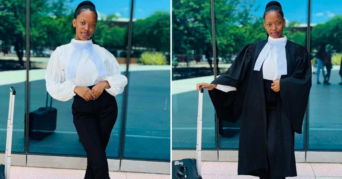 A lawyer and fashion designer celebrating moot court A lawyer and fashion designer celebrating moot court