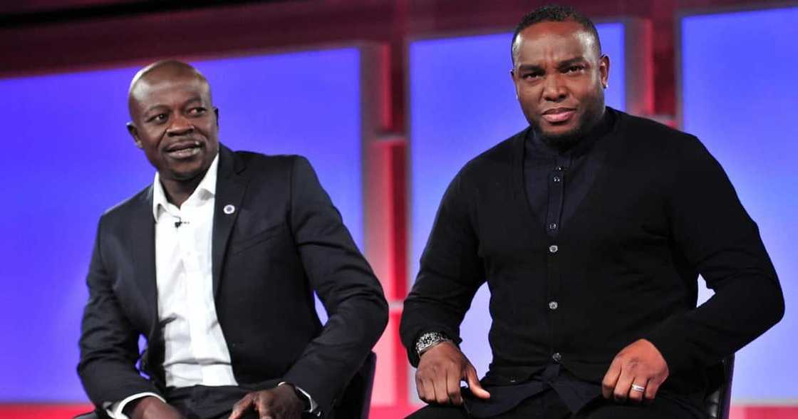 Benni McCarthy, Kaitano Tembo, AmaZulu FC, SuperSport United, touchline, argument, harsh words Benni McCarthy, Kaitano Tembo, AmaZulu FC, SuperSport United, touchline, argument, harsh words