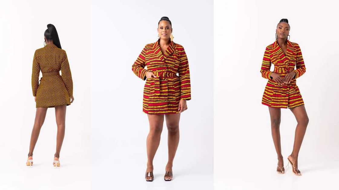 African print blazer dress