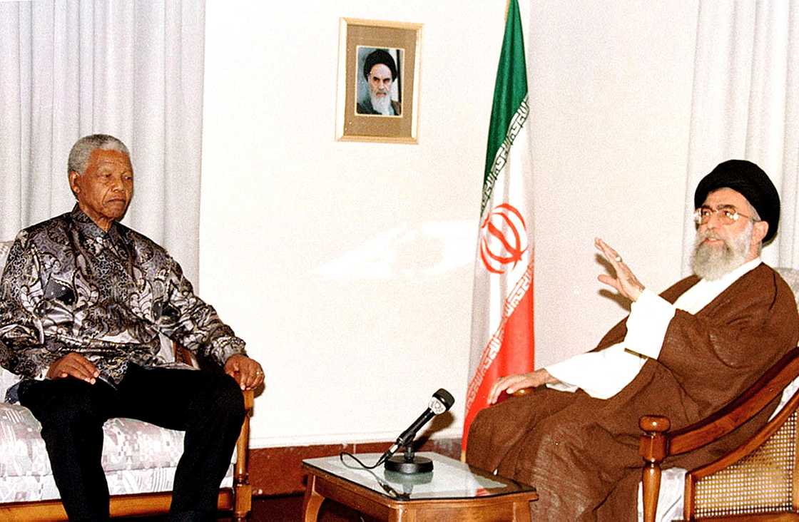 Former President Nelson Mandela visited Iran's former Supreme Leader Ayatollah Khamenei