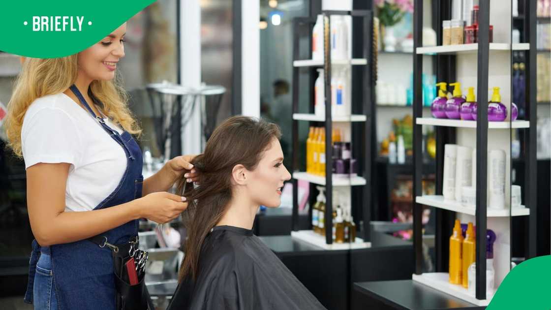 A client was getting her hair done at a salon called Hair doos