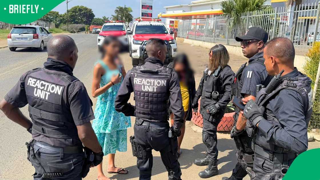 RUSA officers with the girl and the adult male's sister