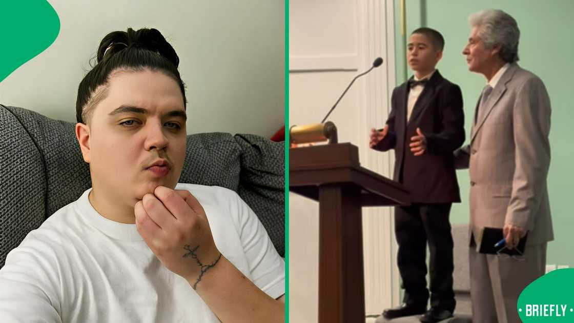 In the moving clip shared by the dad, he got a bit emotional before starting and quickly regained his composure In the moving clip shared by the dad, he got a bit emotional before starting and quickly regained his composure