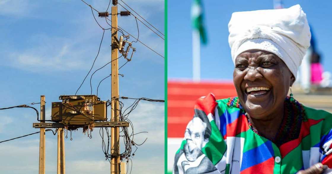 A 60 year-old woman from Orange Farm was arrested for possessing 2 transformers and 10 streetlights A 60 year-old woman from Orange Farm was arrested for possessing 2 transformers and 10 streetlights