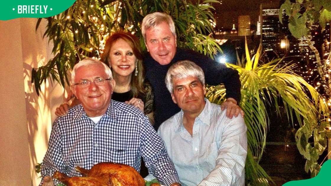 Phil, two of his sons, Kevin & Dan, and Marlo Thomas Phil, two of his sons, Kevin & Dan, and Marlo Thomas