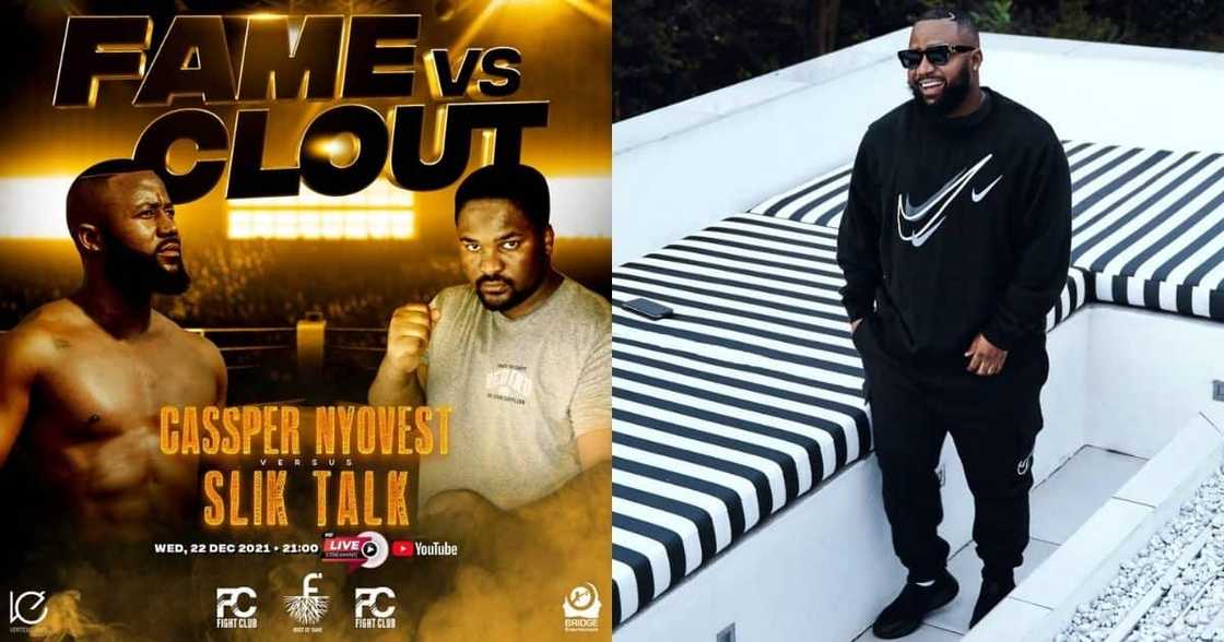 Slik Talk, Cassper Nyovest, celebrities, boxing match, South Africa, FameVsClout, YouTuber, rapper Slik Talk, Cassper Nyovest, celebrities, boxing match, South Africa, FameVsClout, YouTuber, rapper