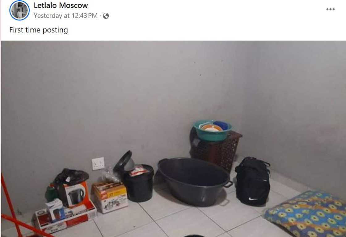 A man shared his one room rental space on Facebook