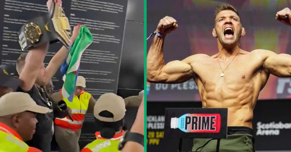UFC champion Dricus du Plessis was the pride of Mzansi as landed on home soil. UFC champion Dricus du Plessis was the pride of Mzansi as landed on home soil.
