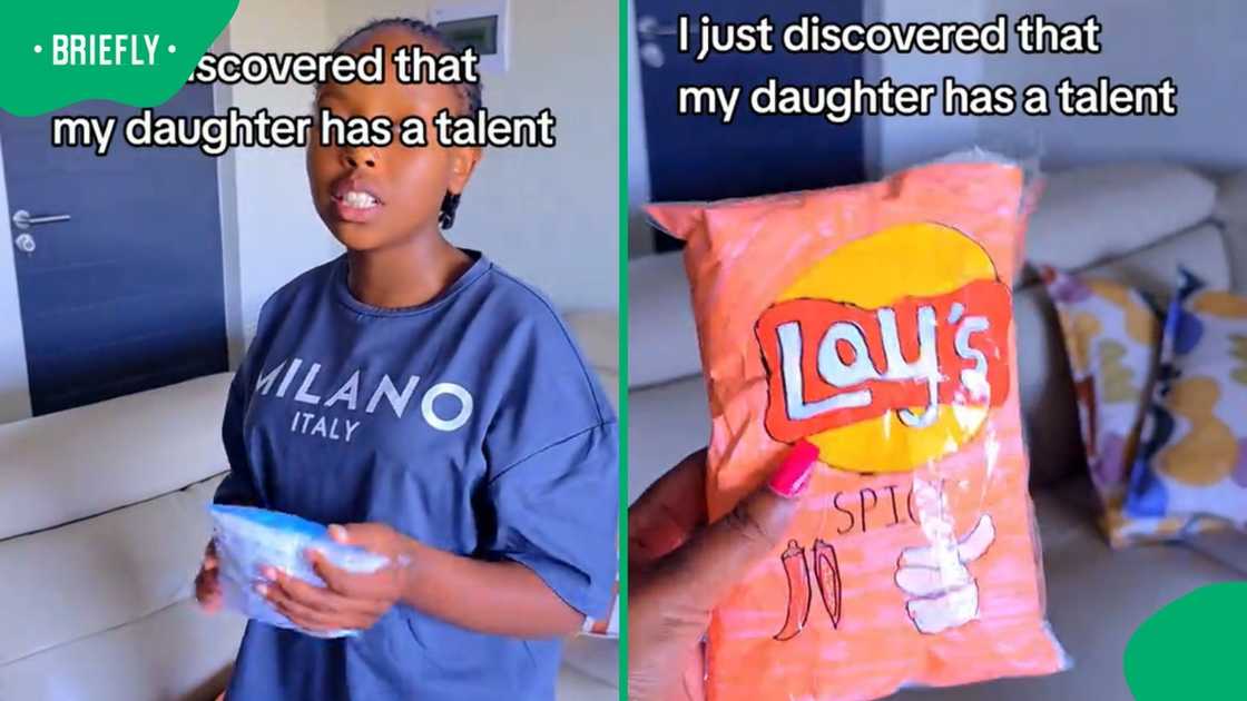 The image on the right captured the Lays snacks she created