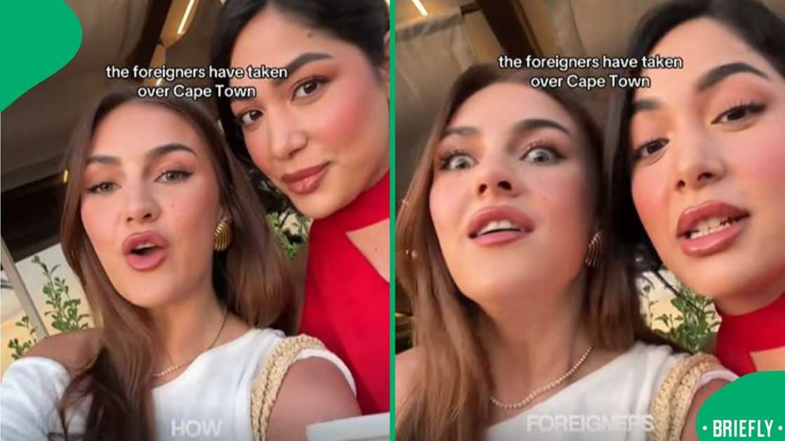 The image on the right captured the two ladies after being disappointed at a restaurant