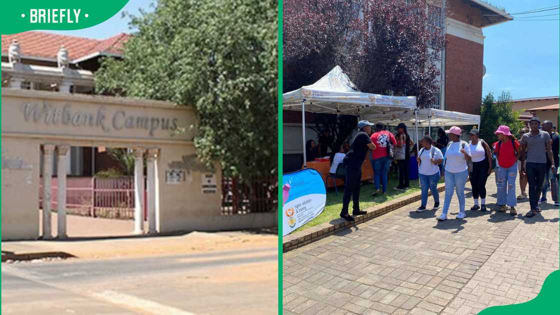 Nkangala TVET College Witbank campus main gate and students Nkangala TVET College Witbank campus main gate and students