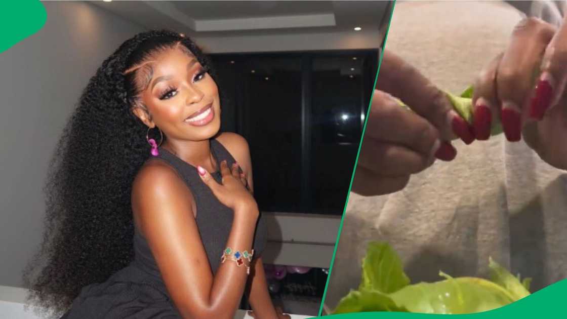 Woman amazed by Woolworths lettuce Woman amazed by Woolworths lettuce