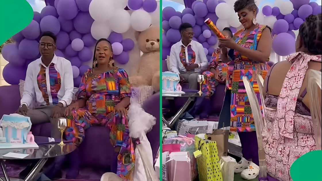 A TikTok video shows a gender reveal party turning awkward.