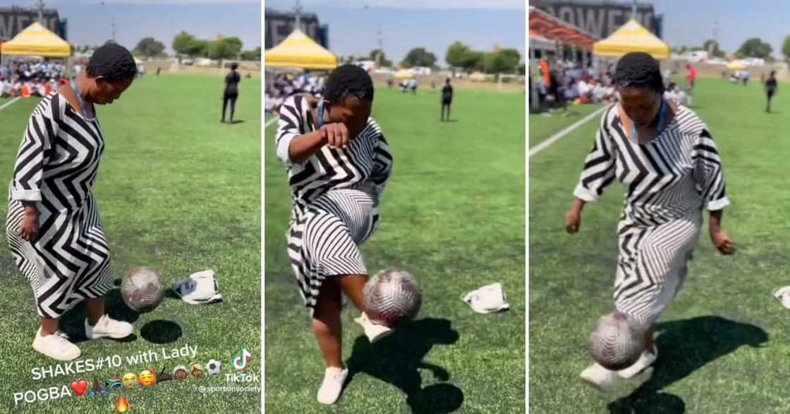 A Soweto diski gogo went viral for her impressive soccer juggling skills A Soweto diski gogo went viral for her impressive soccer juggling skills