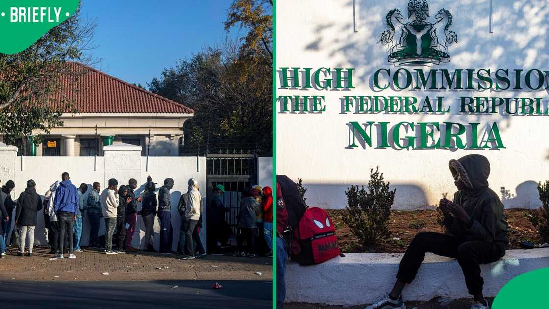 Nigerians remain outside the embassy in South Africa