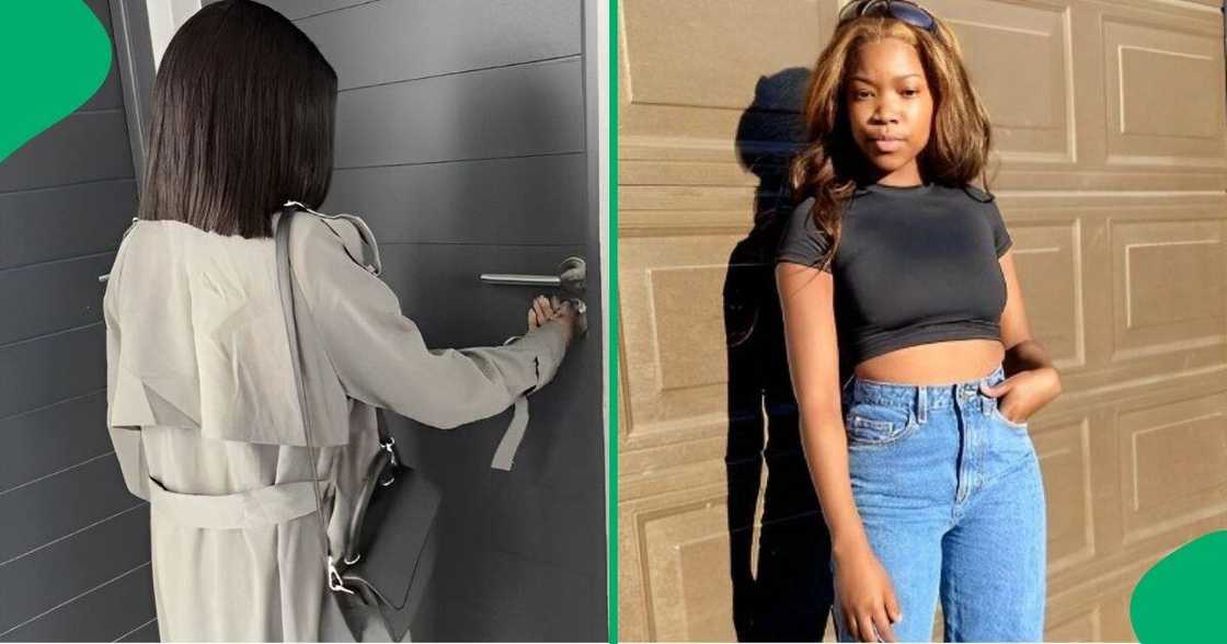 A young woman celebrated getting a new apartment. A young woman celebrated getting a new apartment.