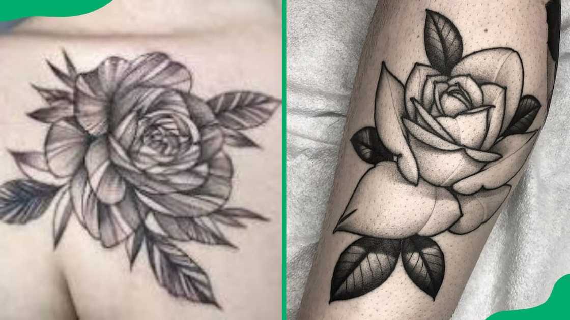 Black and white rose tatoos Black and white rose tatoos