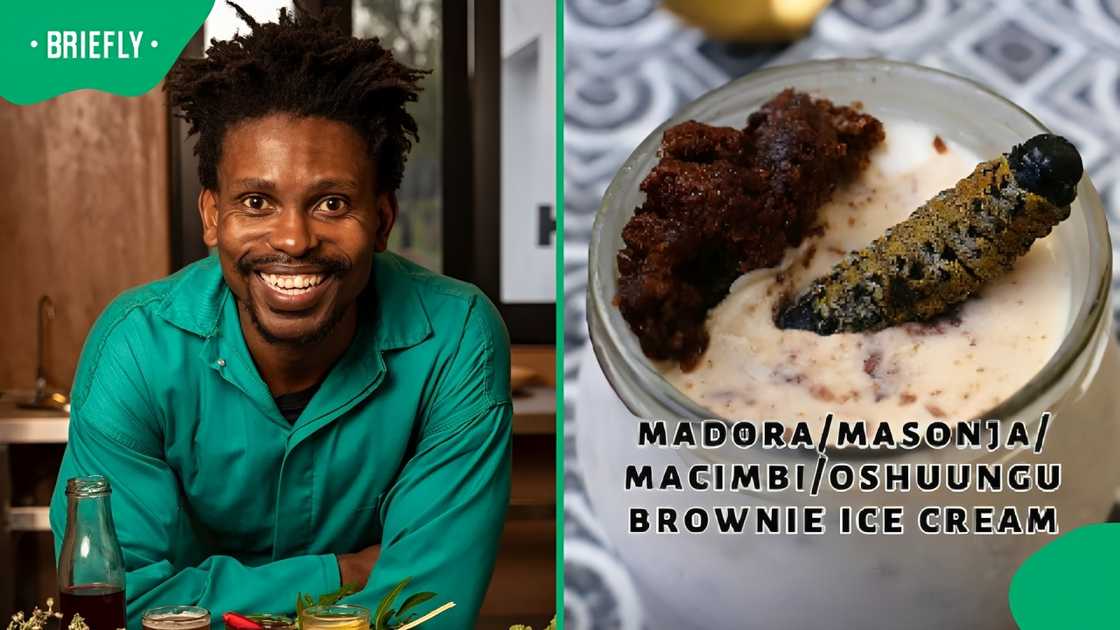 SA creator uses mopane worm flour to make brownies served with ice cream SA creator uses mopane worm flour to make brownies served with ice cream