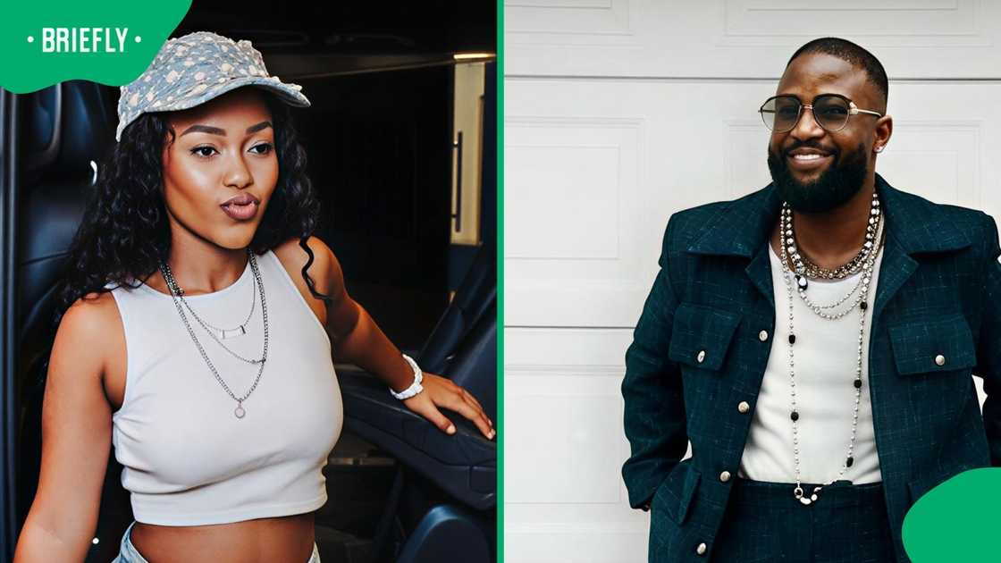 Cassper gives Zee Nxumalo her flowers Cassper gives Zee Nxumalo her flowers