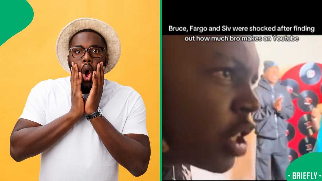 The visual on the right captured the moment a man was surprised by a YouTuber's payout The visual on the right captured the moment a man was surprised by a YouTuber's payout