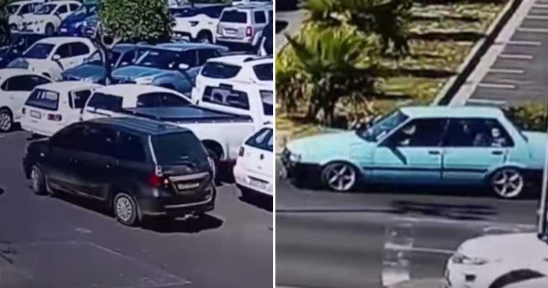 The two cars involved in the hijacking The two cars involved in the hijacking