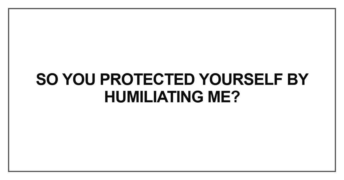 So you protected yourself