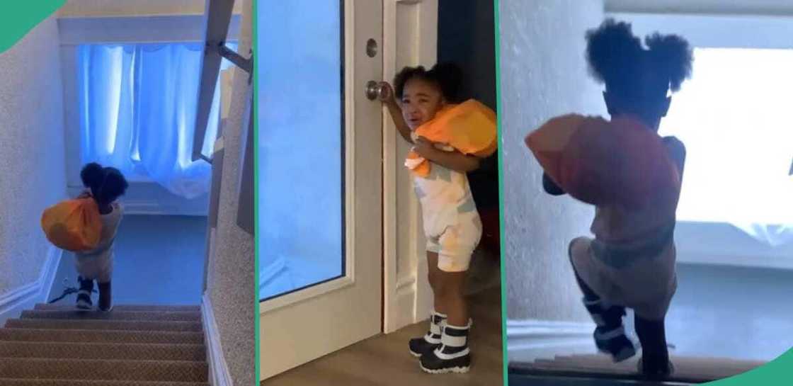 A video of a little girl leaving home over being told to clean up her room emerged A video of a little girl leaving home over being told to clean up her room emerged