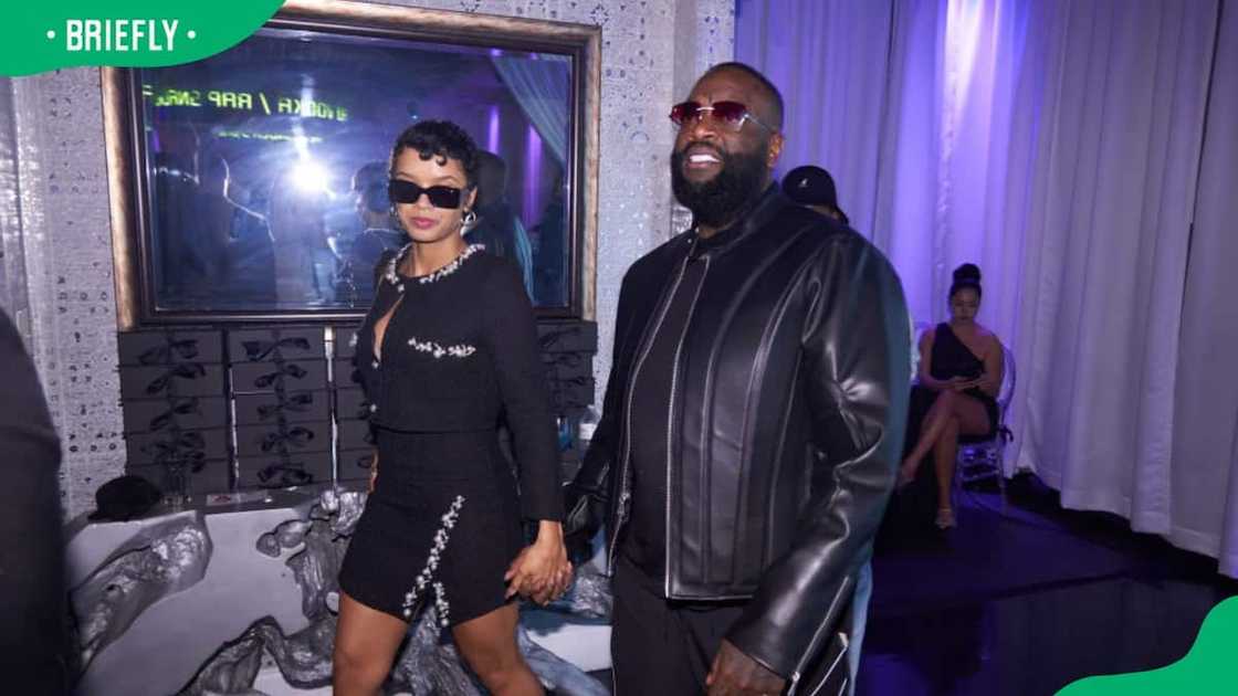 Rick Ross (R) and ex-girlfriend Cristina Mackey (L) during the 2nd Annual Rap Snacks Disrupt Summit Founder's Ball in 2024