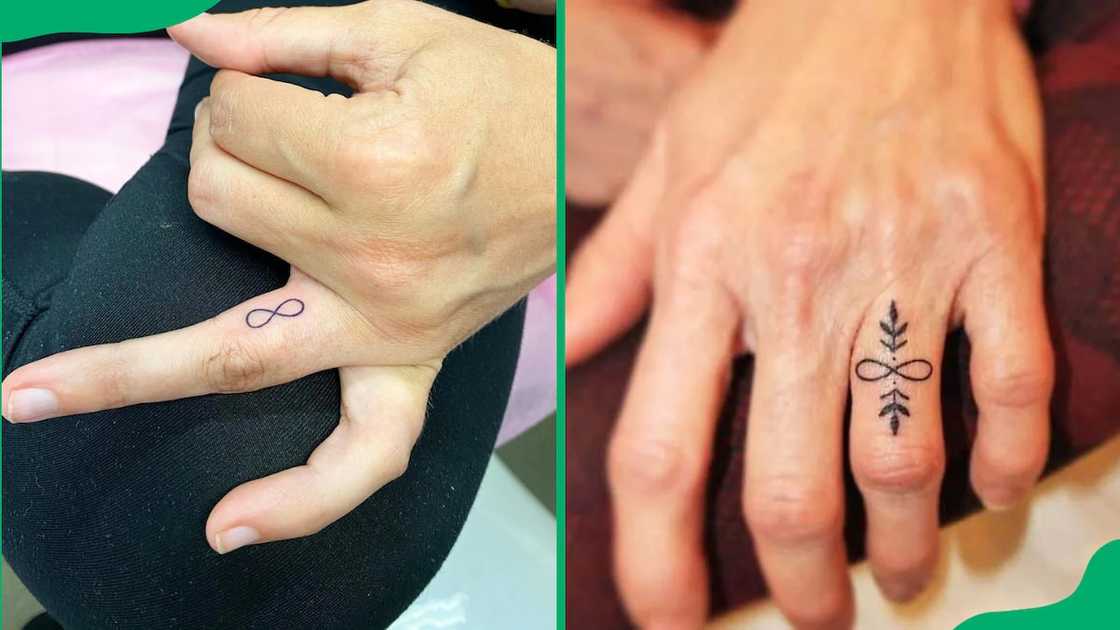 Infinity finger tattoo