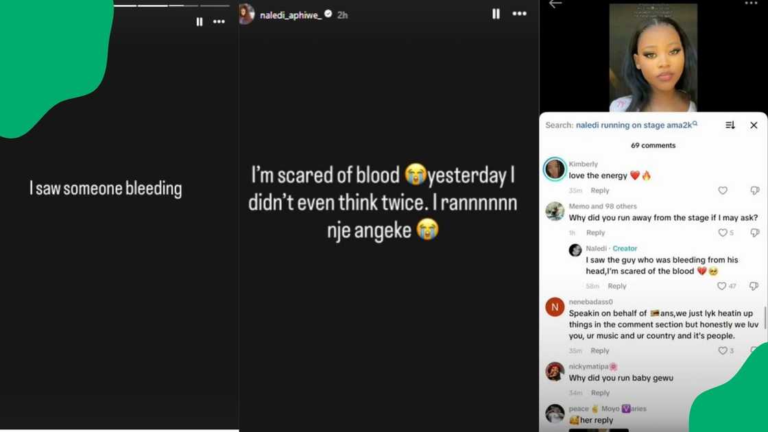 Naledi Aphiwe runs during her Zimbabwe performance