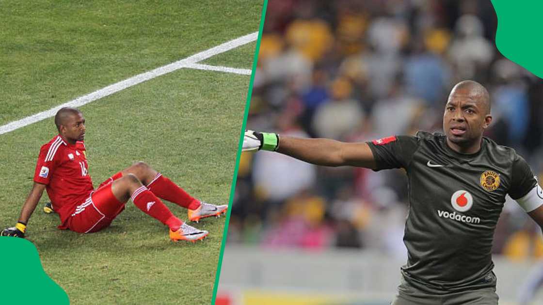 Ex Bafana Bafana number one goalkeeper in action for Kaizer Chiefs and country Ex Bafana Bafana number one goalkeeper in action for Kaizer Chiefs and country