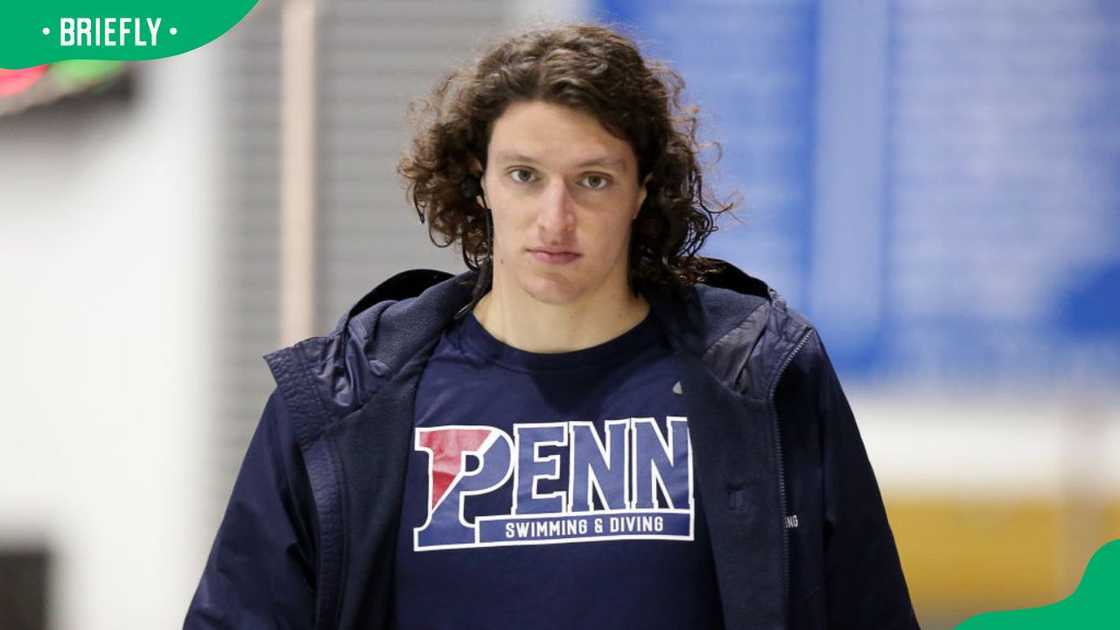 Lia Thomas during a meet against the Brown Bears at Sheerr Pool in 2019 Lia Thomas during a meet against the Brown Bears at Sheerr Pool in 2019