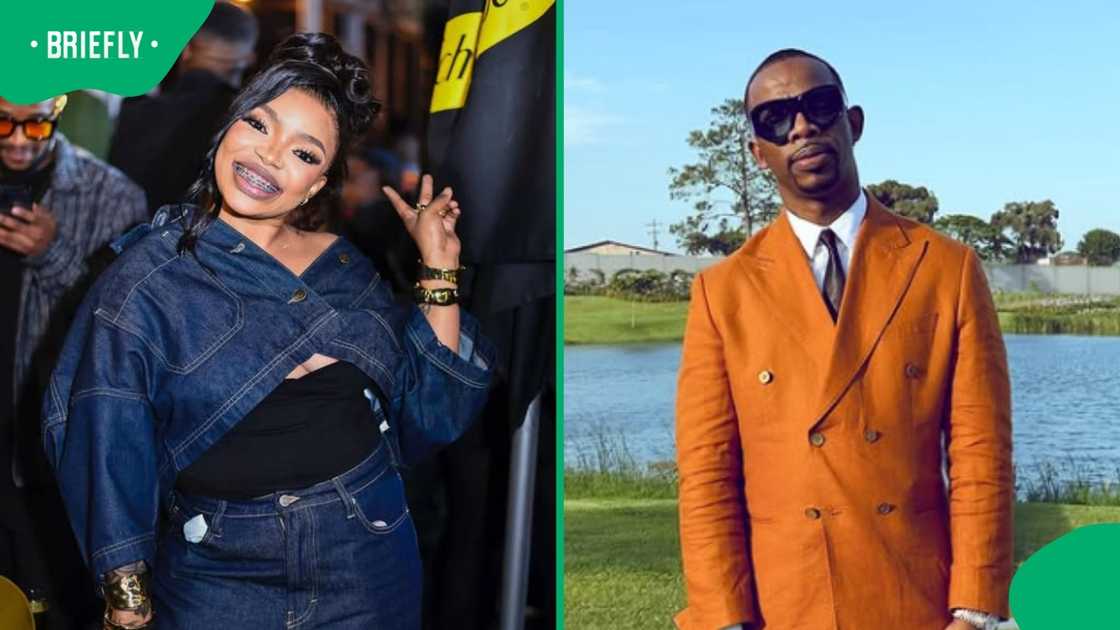 Zakes Bantwini and Babalwa M posed for a photo. Zakes Bantwini and Babalwa M posed for a photo.