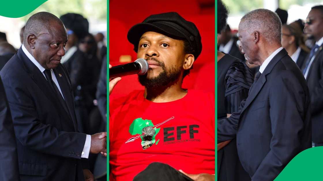 Ndlozi guns for Ramaphosa amid Mbeki's exclusion at Mboweni's funeral