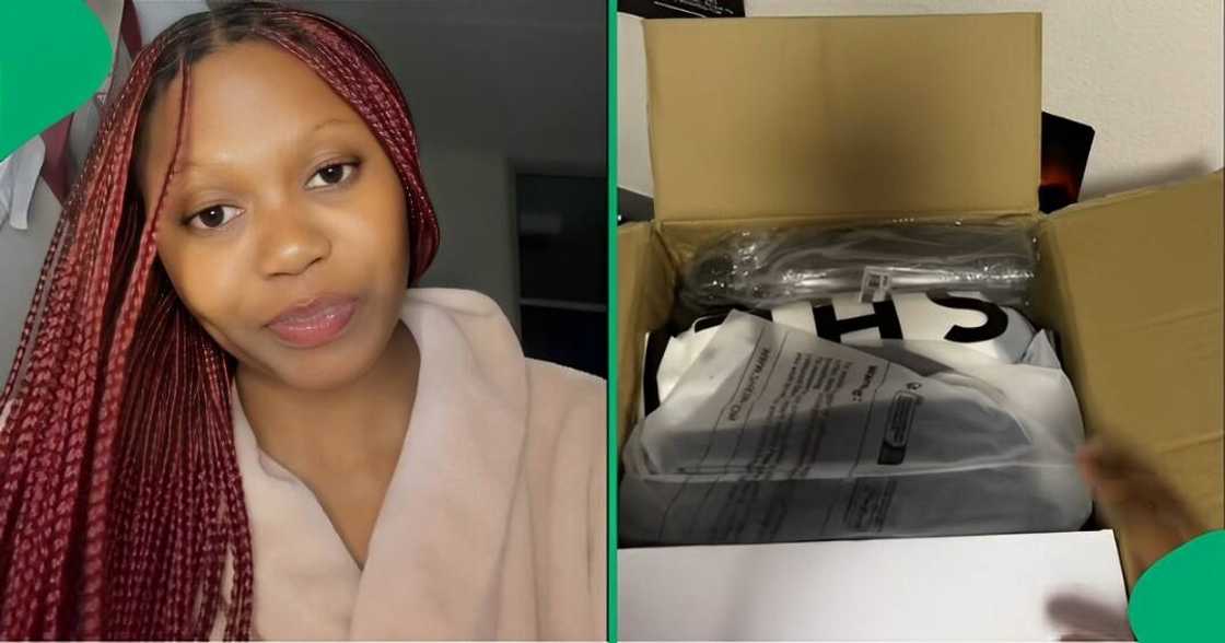 A TikTok video shows a woman complaining about her customs charges while unboxing her Shein order. A TikTok video shows a woman complaining about her customs charges while unboxing her Shein order.