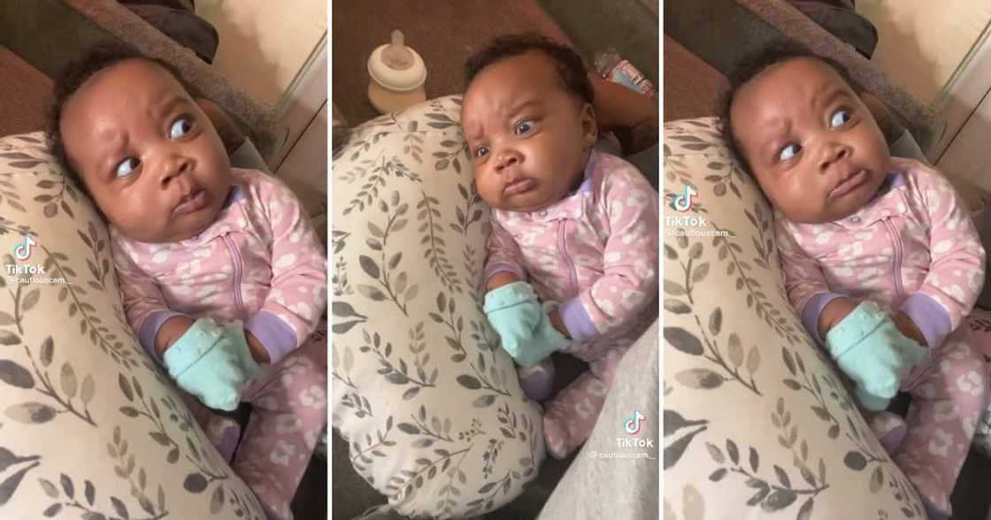 A shady baby gave her dad a bombastic side-eye A shady baby gave her dad a bombastic side-eye