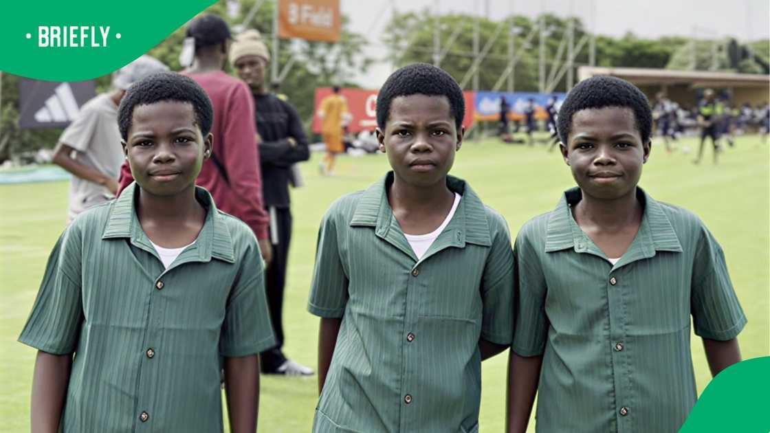 picture of the Zwide triplets at the Pirates Cup