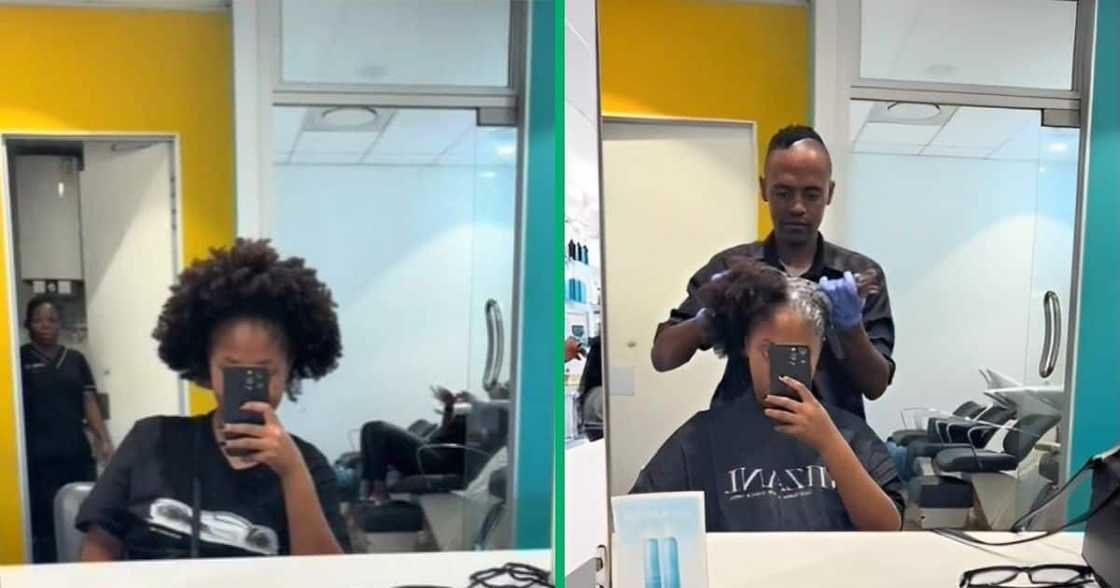 TikTok video shows woman relaxing afro