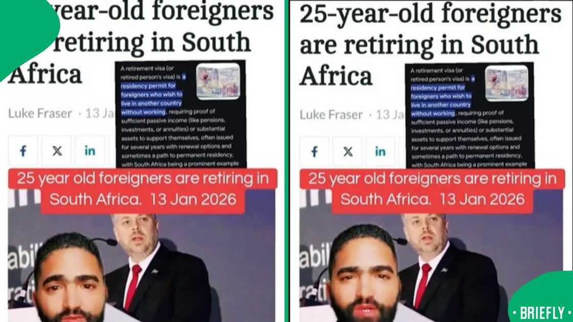 The visual on the right showed a man reacting to the news The visual on the right showed a man reacting to the news