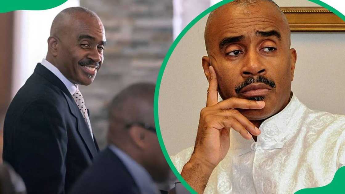 nings rocking a white outfit (L). The pastor during his preachings (R) nings rocking a white outfit (L). The pastor during his preachings (R)